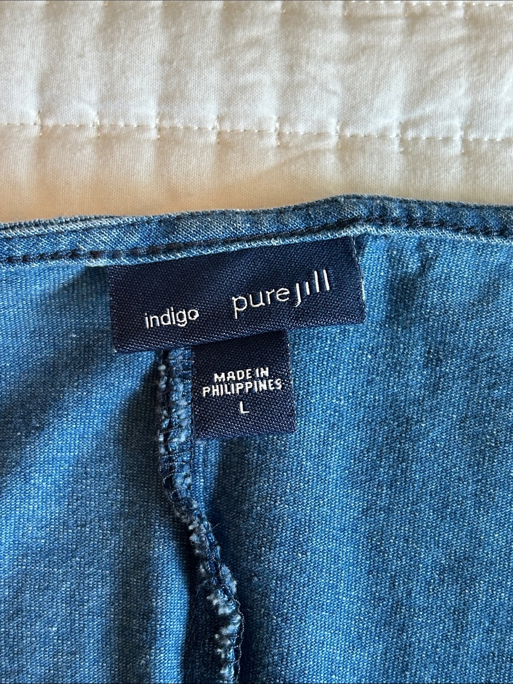 J. Jill Pure Jill Indigo Maxi Dress Chambray Blue - Picture 7 of 7